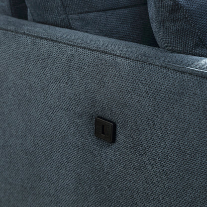 Dark Blue Fabric 2 Seat Loveseat Sofa for Living Room