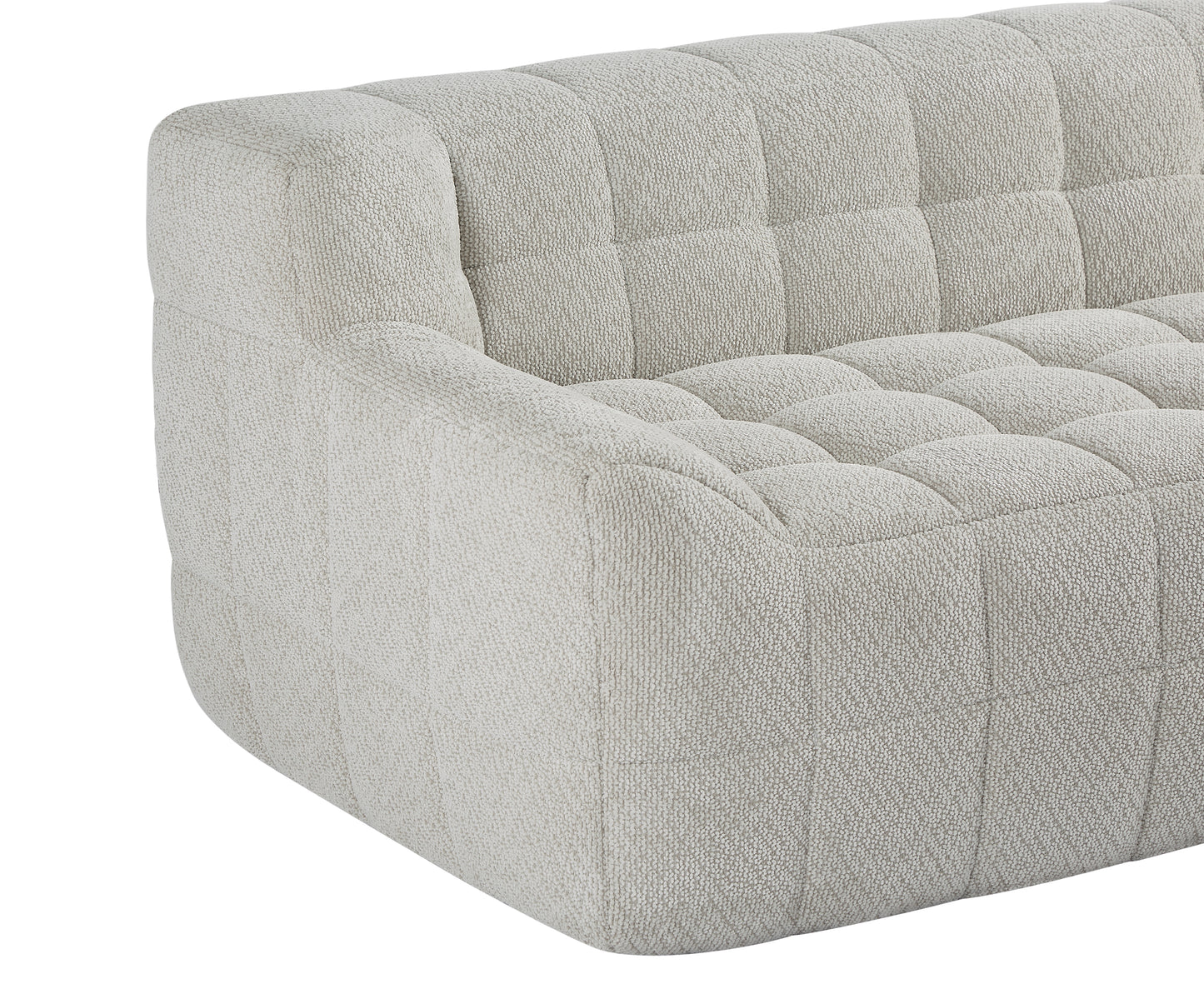 Beige Velvet 2 Seat Sofa - 65" Modular Sofa