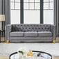 {Contact us for 3D modeling}  Velvet Sofa for Living Room,Buttons Tufted Square Arm Couch, Modern Couch Upholstered Button and Metal Legs, Sofa Couch for Bedroom, Grey Velvet(W834S00020)