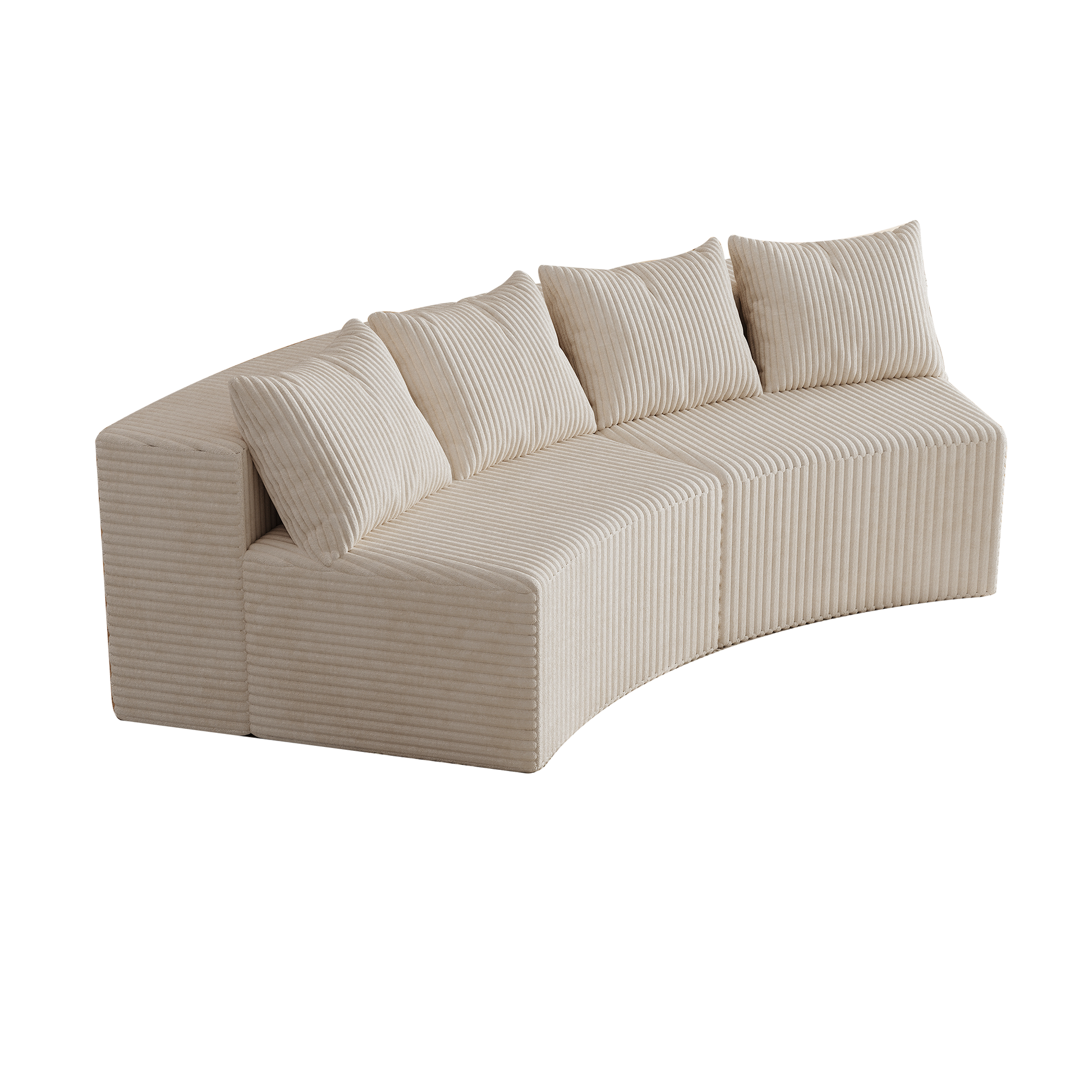 Beige Corduroy 2 Seat Sofa - Modular Sectional Couch