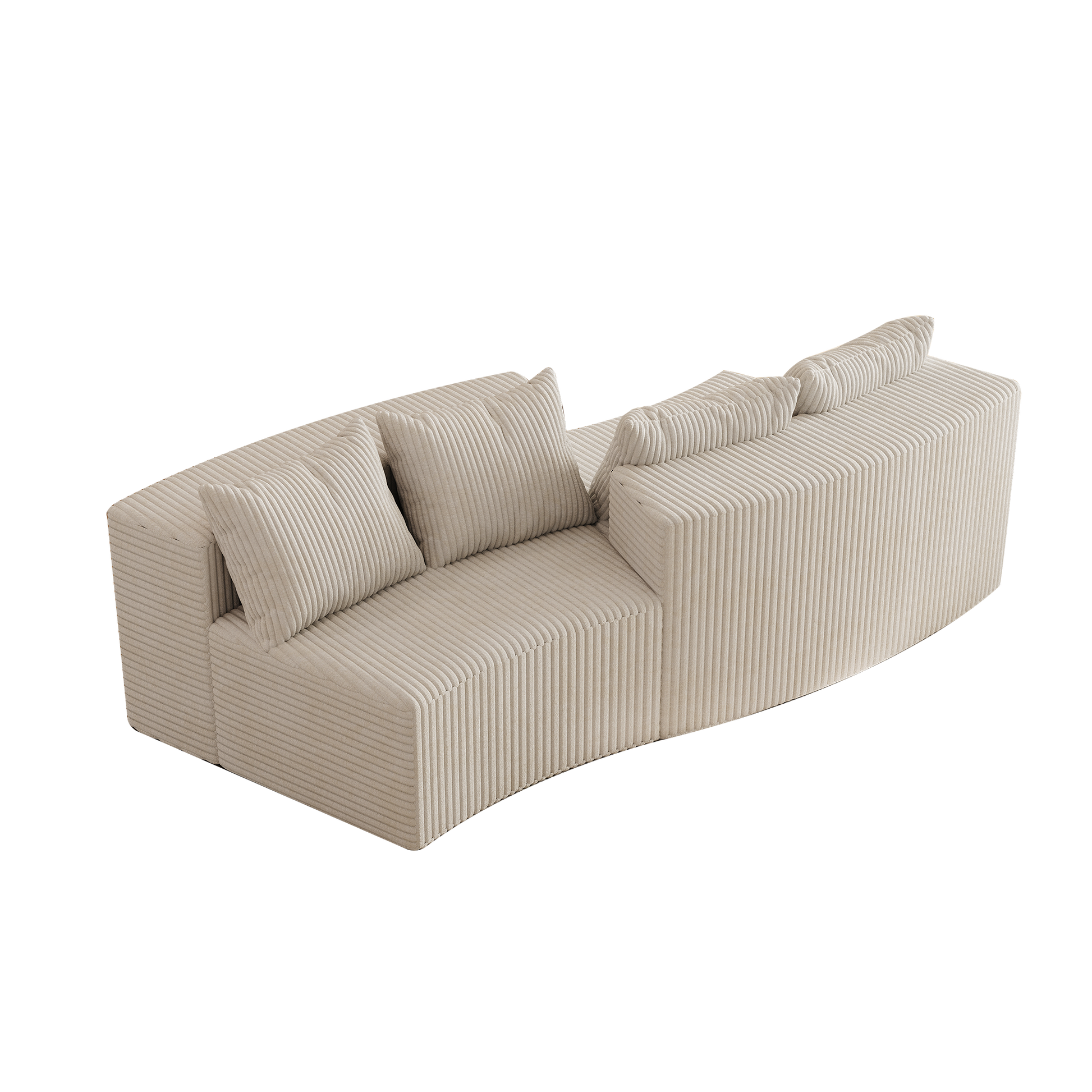 Beige Corduroy 2 Seat Sofa - Modular Sectional Couch