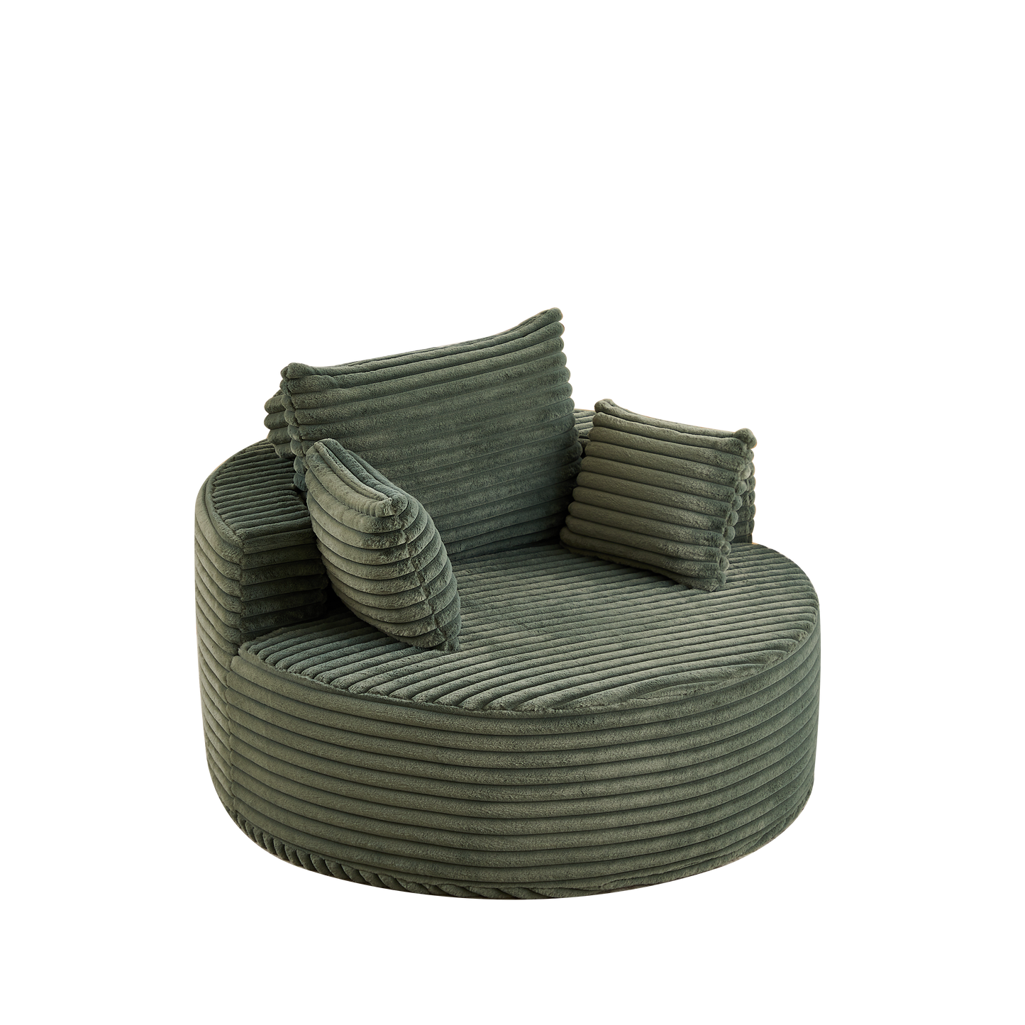 50"L Green Corduroy Single Sofa - No Assembly Required for Living Room