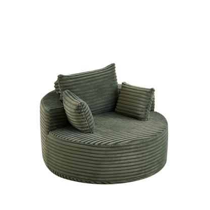 50"L Green Corduroy Single Sofa - No Assembly Required for Living Room