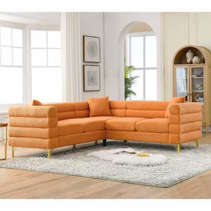 81.5-Inch Oversized Corner Sofa, L-Shaped Sectional Couch,   5-Seater Corner Sofas with 3 Cushions for Living Room, Bedroom, Apartment, Office