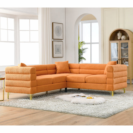 81.5-Inch Oversized Corner Sofa, L-Shaped Sectional Couch,   5-Seater Corner Sofas with 3 Cushions for Living Room, Bedroom, Apartment, Office