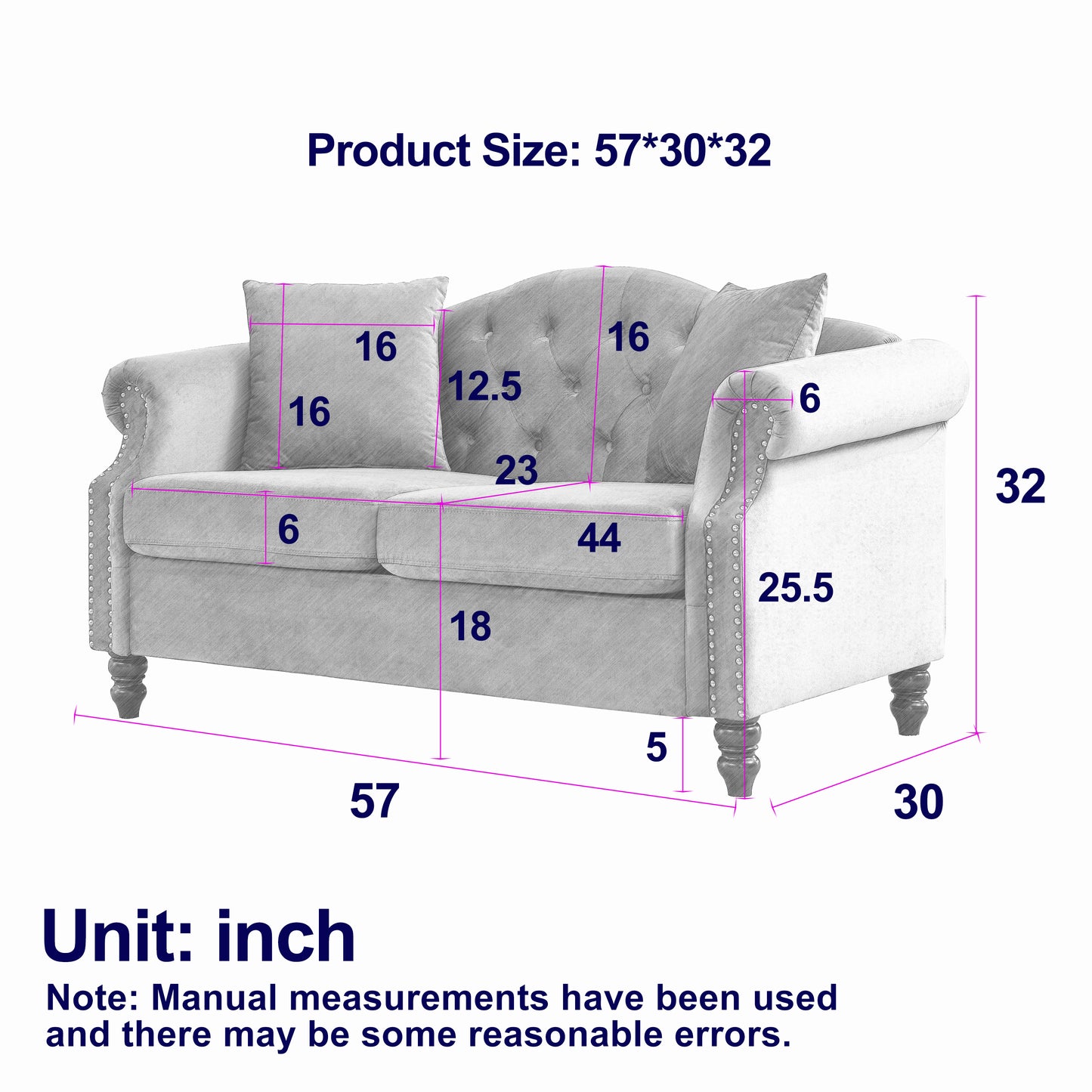 Beige Velvet 2-Seat Chesterfield Sofa - Living Room Couch
