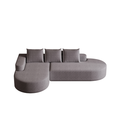 3 Seat Grey Chenille Sofa Couch - Modular Living Room Sofa