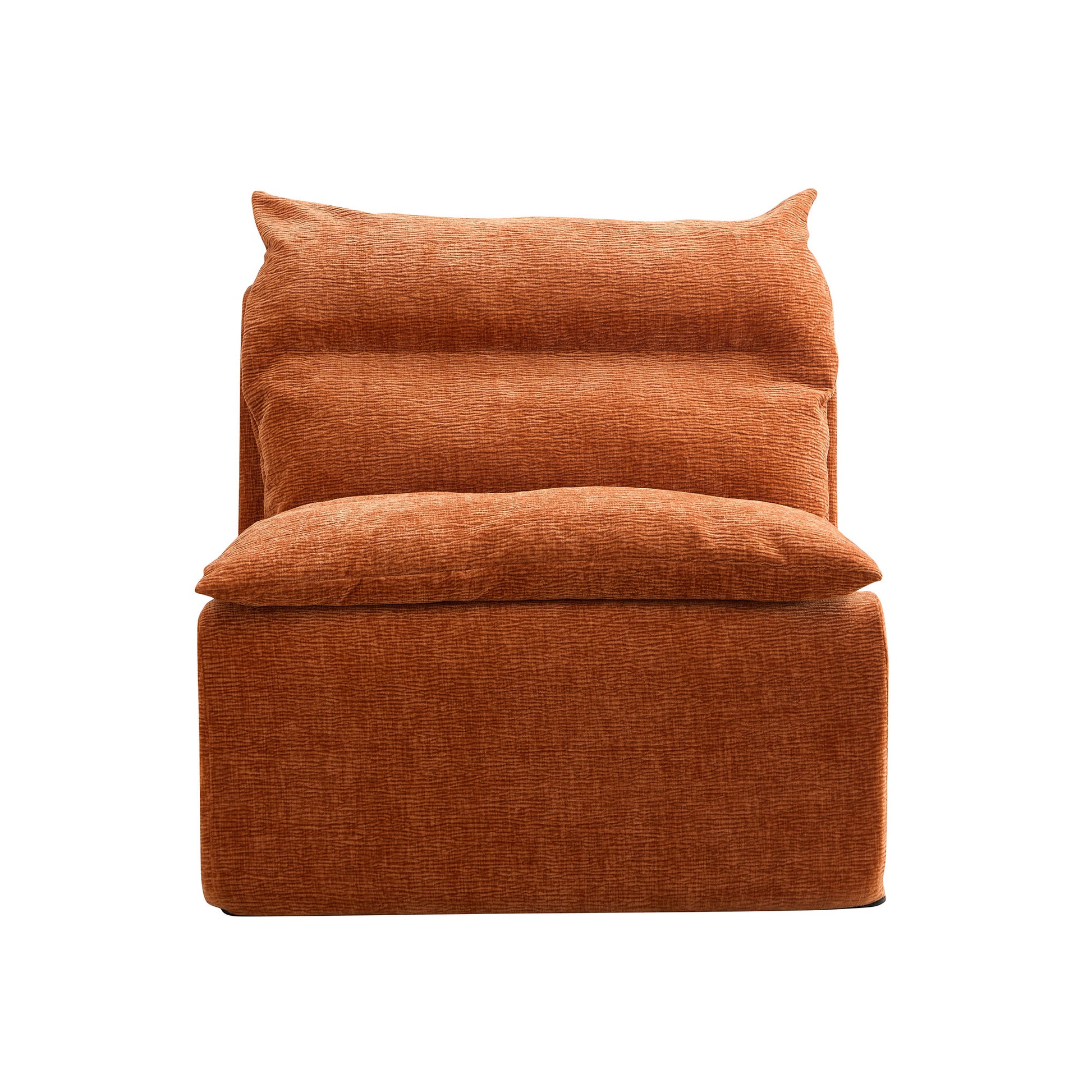 Orange Polyester Single Lounge Chair with Backrest for Living Room