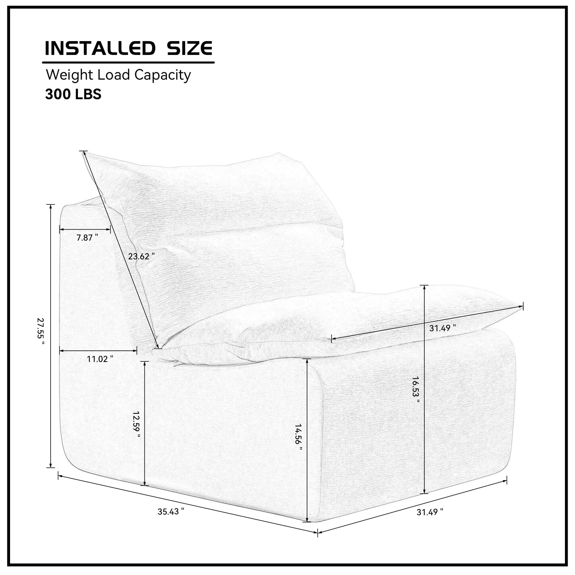 Orange Polyester Single Lounge Chair with Backrest for Living Room