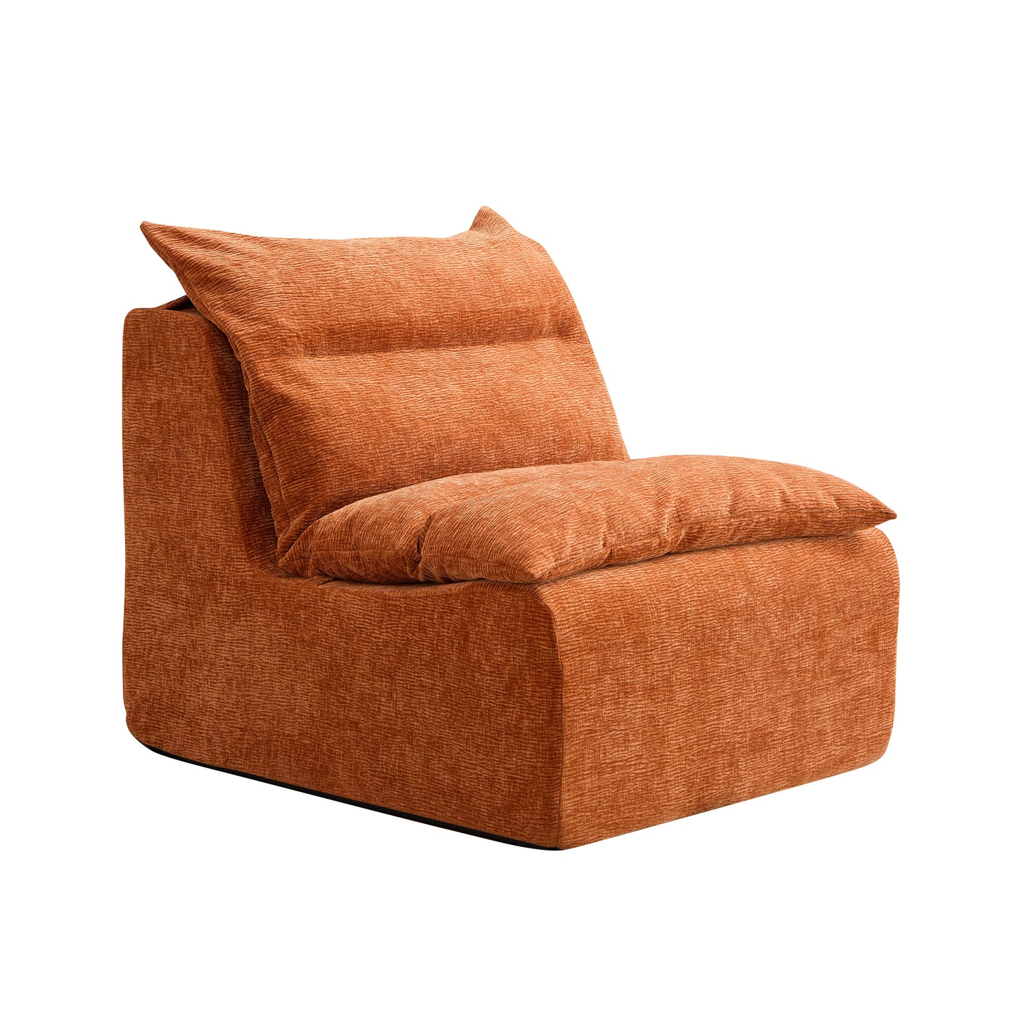 Single Chair Sofa Lounge Chair With Backrest  Fully Compressed Sofa Suitable For Living Room, Bedroom, Polyester,ORANGE