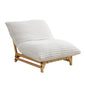 Accent  Armless Lazy Sofa, Casual Single Sofa, Corduroy Fabric, For Living Room And Bedroom , With Backrest, Single Seat, OFF-WHITE