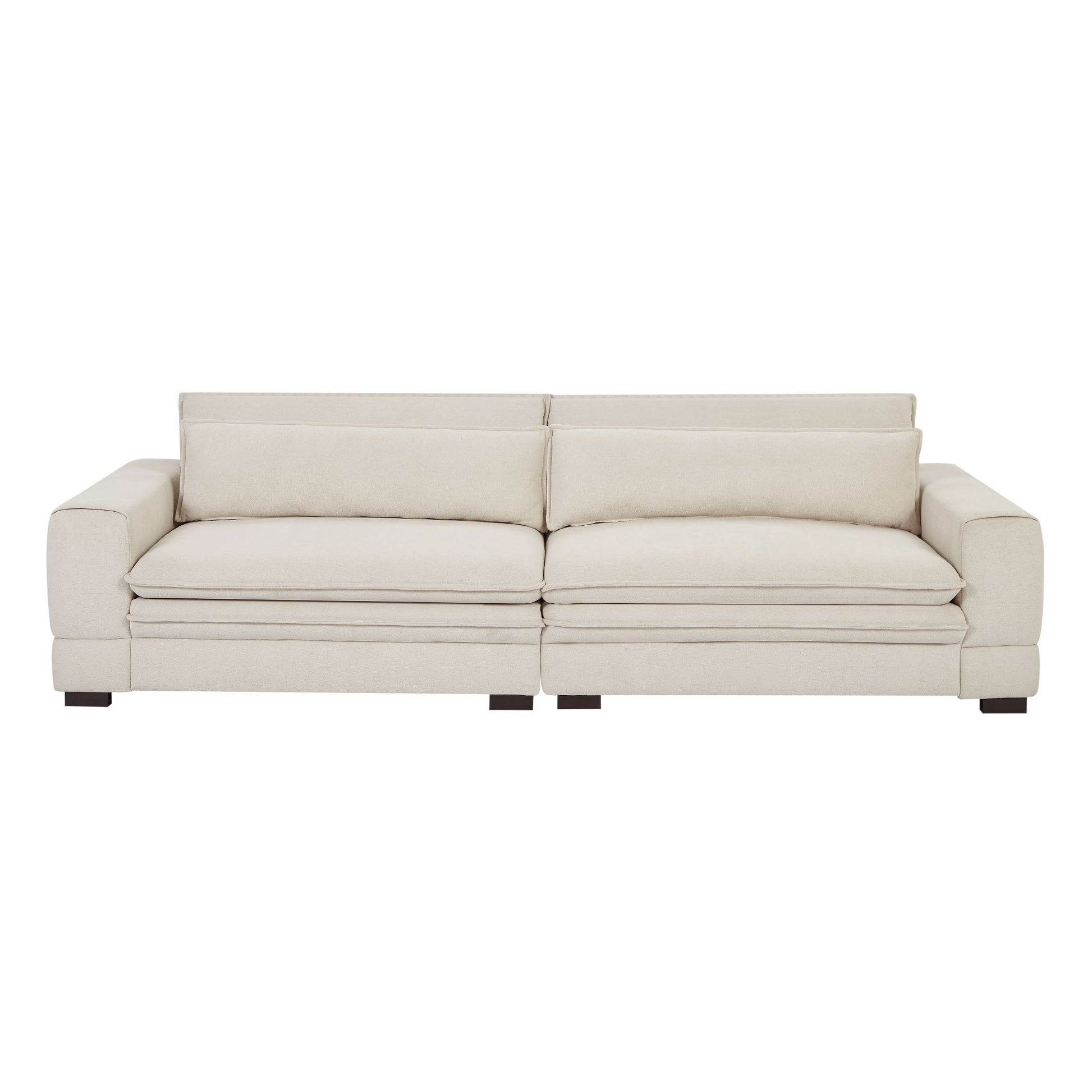 Mid-Century Sofa Couch Modern Upholstered Couch for Livingroom,Bedroom, Apartment, Home Office Beige