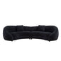 125.98" Modern Curved Sofa with Elegant Love Heart Design for Living Room BLACK