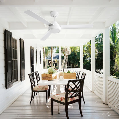 52" White Ceiling Fan with Remote - 6 Speeds, Reversible Blades