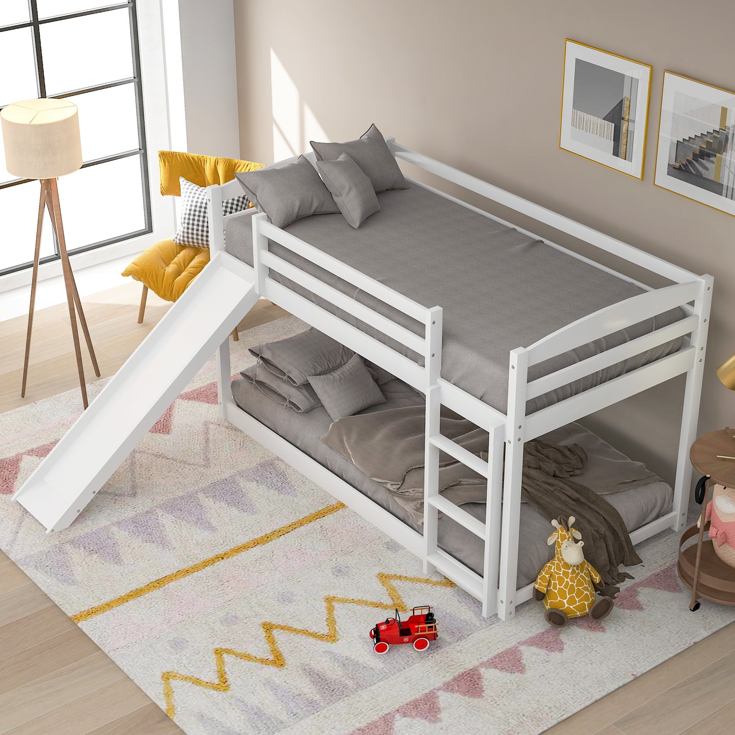 Twin Over Twin Bunk Bed - White Pine Frame