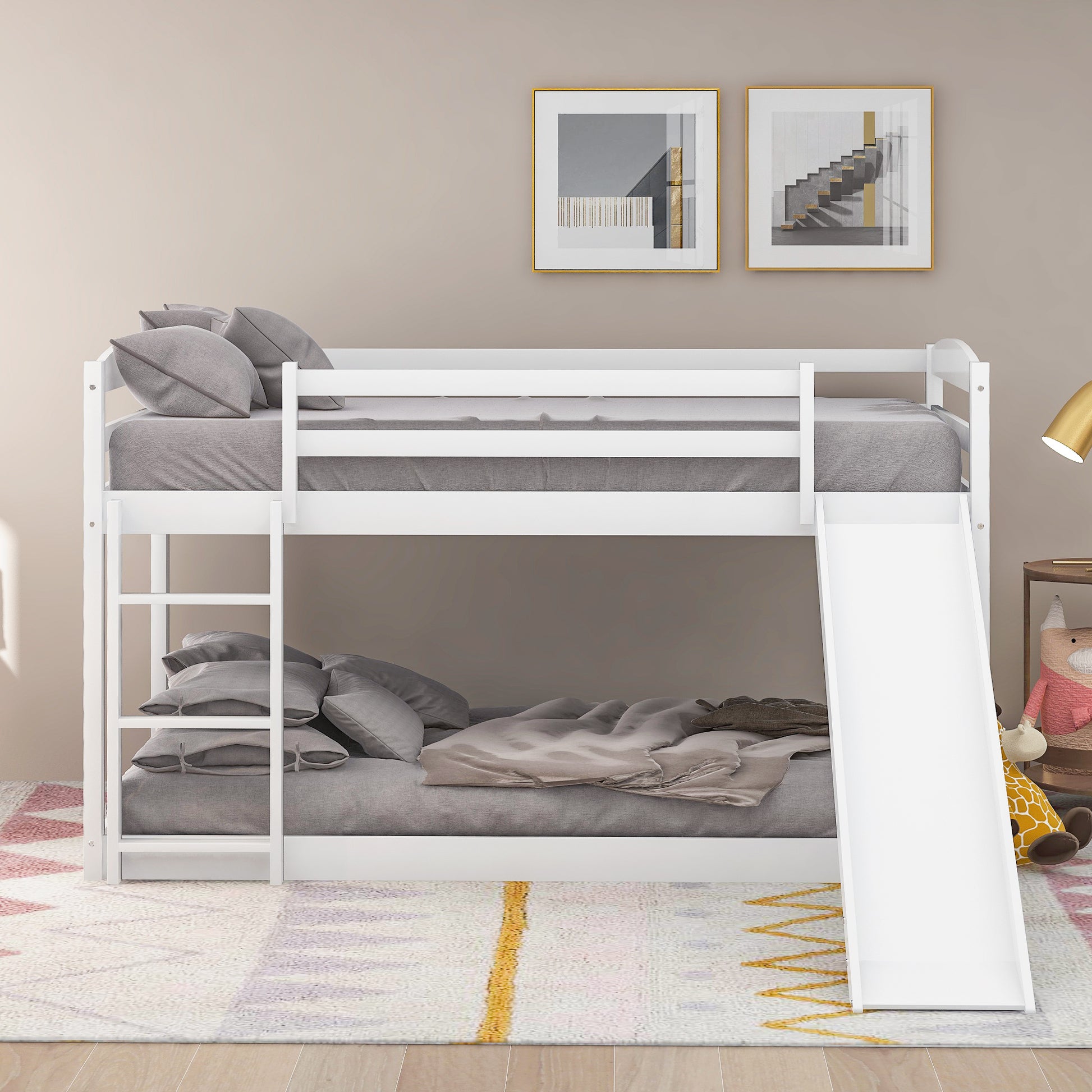 Twin Over Twin Bunk Bed - White Pine Frame