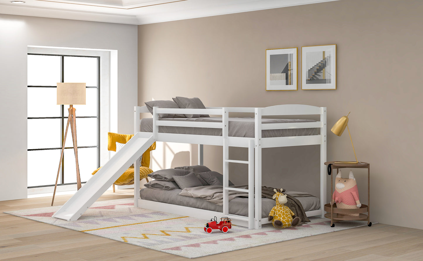 Twin Over Twin Bunk Bed - White Pine Frame