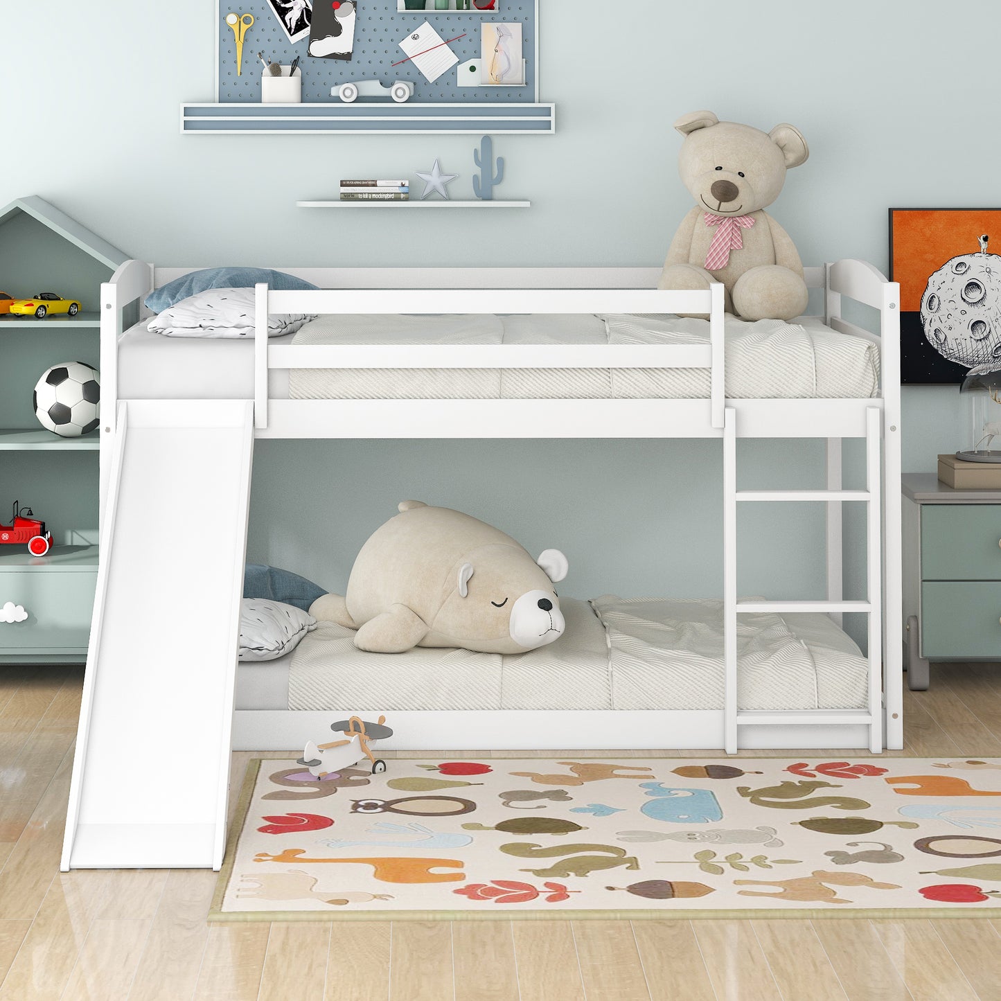 Twin Over Twin Bunk Bed - White Pine Frame