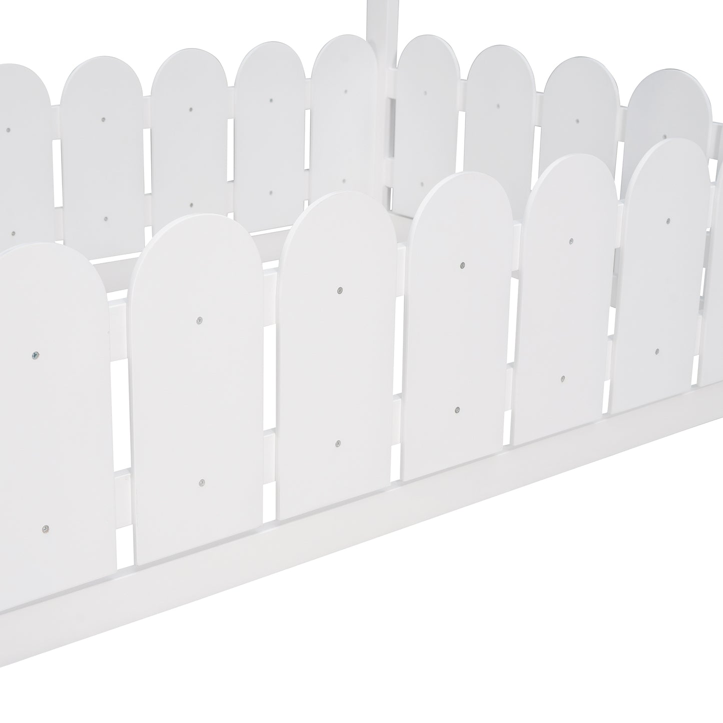 Twin Size Wood Bed House Bed Frame - White