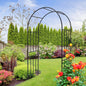 Black Metal Garden Arch Trellis for Climbing Plants, Roses, and Outdoor Walkways