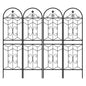4-Pack 71-Inch Black Metal Garden Trellis Panels for Outdoor Climbing Plants