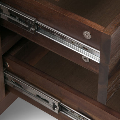 Lowry 60 inch Wide Solid Acacia Wood Sideboard Buffet in Distressed Charcoal Brown