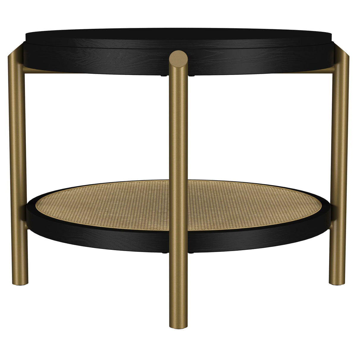 Benson Black Round End Table - Coastal Style Storage
