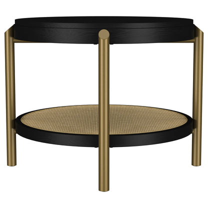 Benson Black Round End Table - Coastal Style Storage