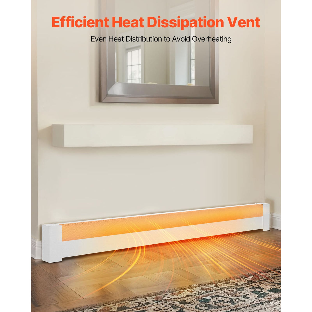 White Steel Baseboard Heater Cover, Easy Installation for Home Protection