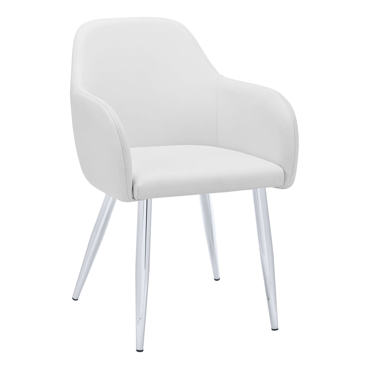 Dining Chairs Set of 2 White Faux Leather - Modern Kitchen Seating