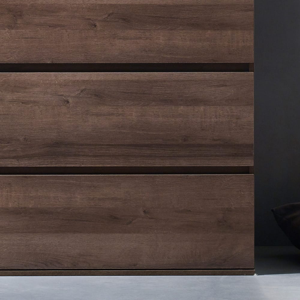 Brown Melamine Four Drawer Chest with Soft Closing Slides for Bedroom