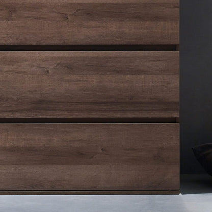 Brown Melamine Four Drawer Chest with Soft Closing Slides for Bedroom