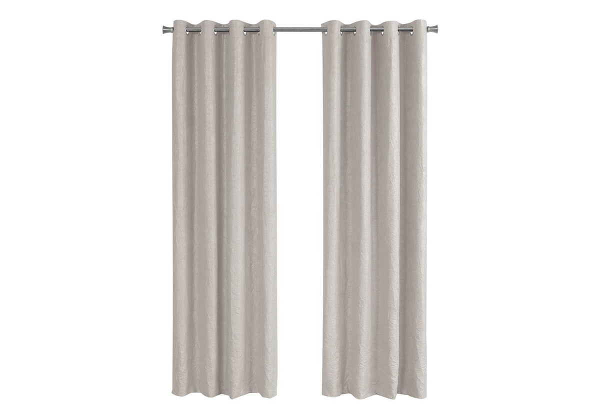 Ivory Polyester Curtains 2 Panels 95" Long Room Darkening