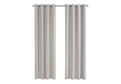 Ivory Polyester Curtains 2 Panels 95" Long Room Darkening