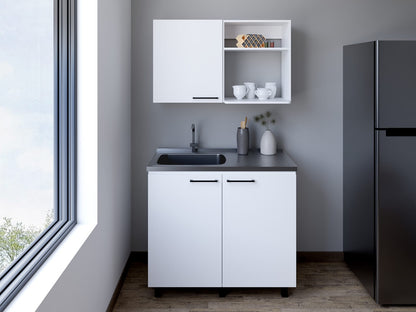 Wall Mounted Kitchen Set White Utility Sink Cabinet for Dining Room