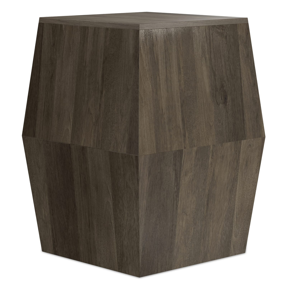 Grey Ash Hexagonal Side Table - 16" W x 22" H Wood Table for Living Room