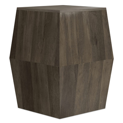 Grey Ash Hexagonal Side Table - 16" W x 22" H Wood Table for Living Room