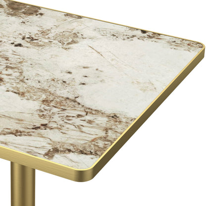 Light Slate Grey Sintered Stone Outdoor Table - 31.5 Inch Modern Dining Table