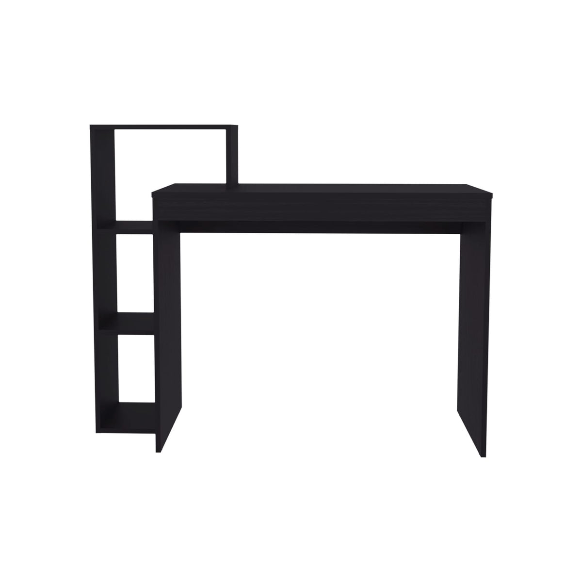 Dark Oak Computer Desk - 4 Shelves Office Table for Home Office