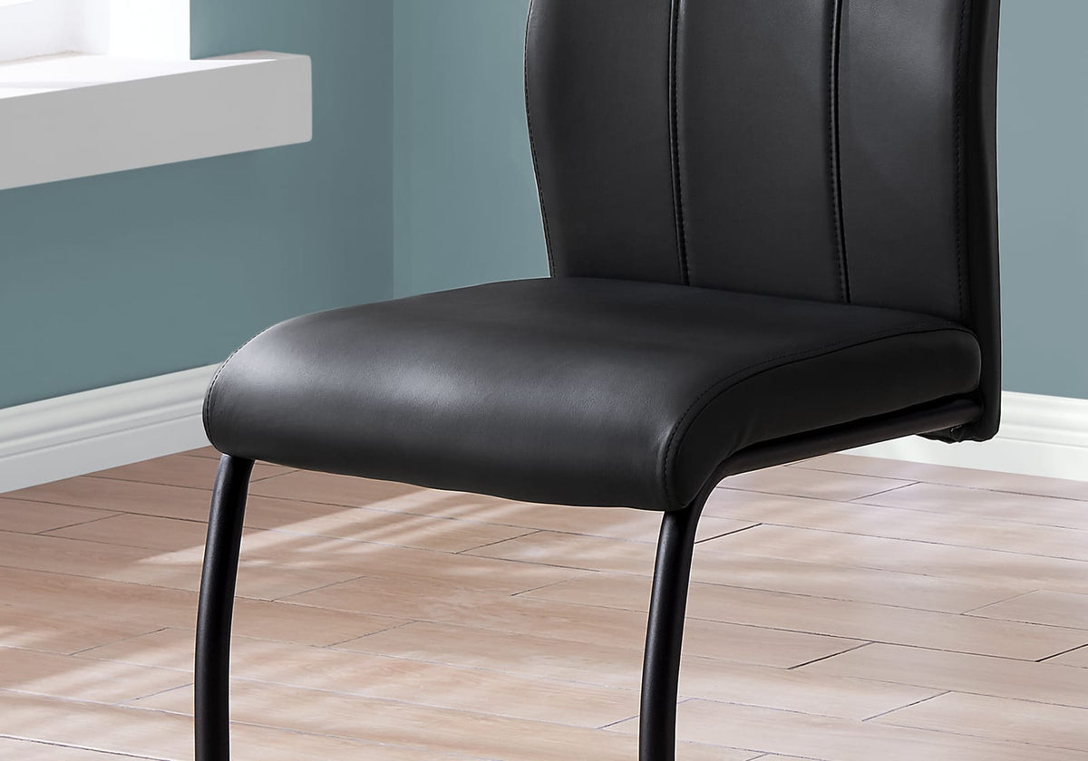 Black Upholstered Dining Chairs Set of 2 - 39" Height