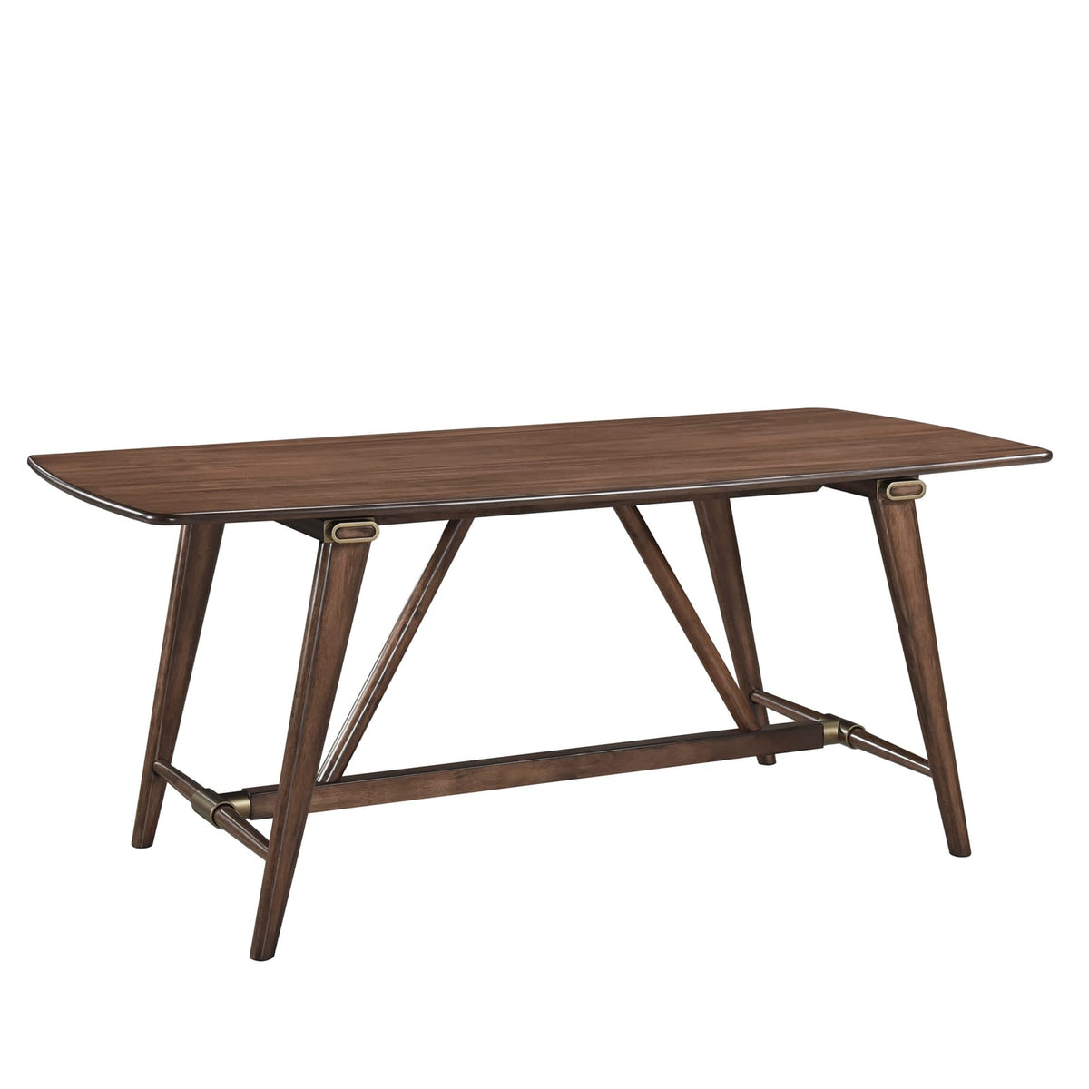 4-Person Brown Wood Dining Table Set