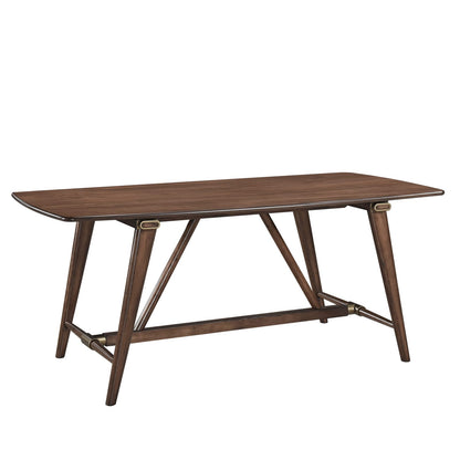 4-Person Brown Wood Dining Table Set