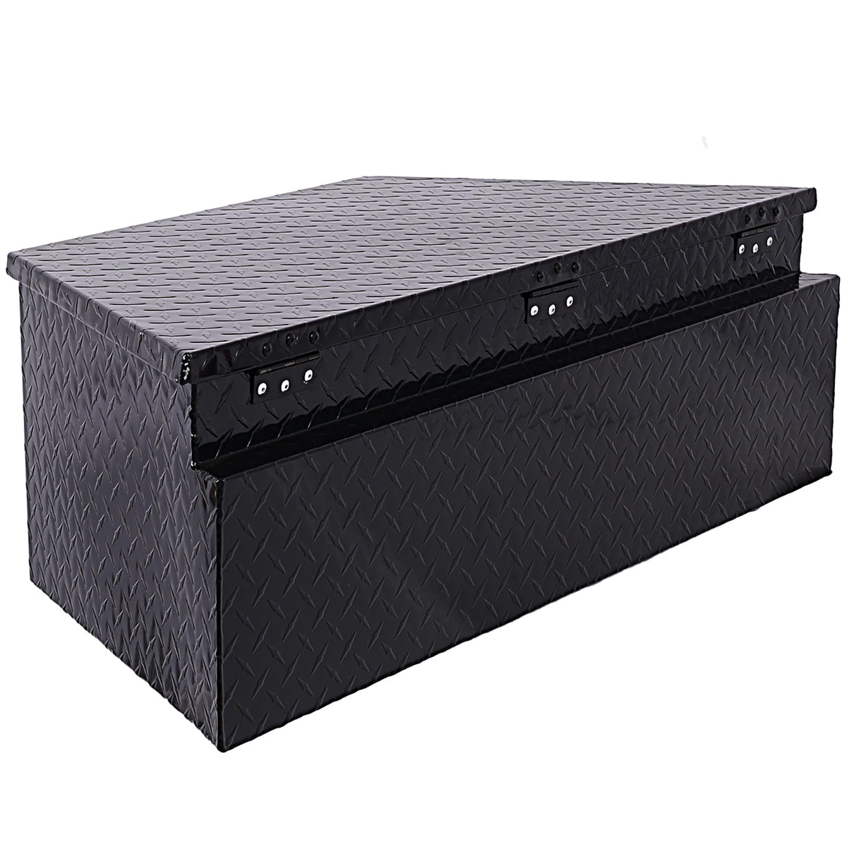 Black Aluminum Tool Box for Secure Garage Storage