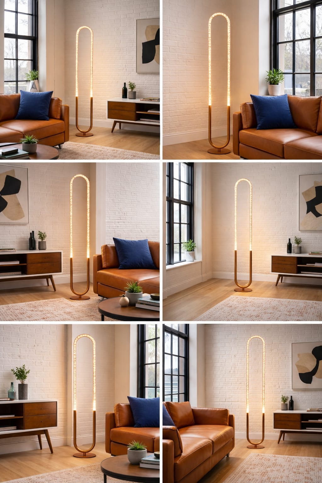 Contemporary Bronze Floor Lamp - LED Standing Light for Living Room, Bedroom & Office