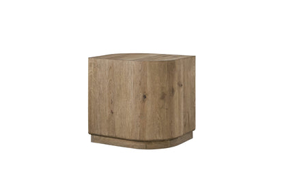 22 Inch Oak Accent Table - Solid Wood MDF for Living Room