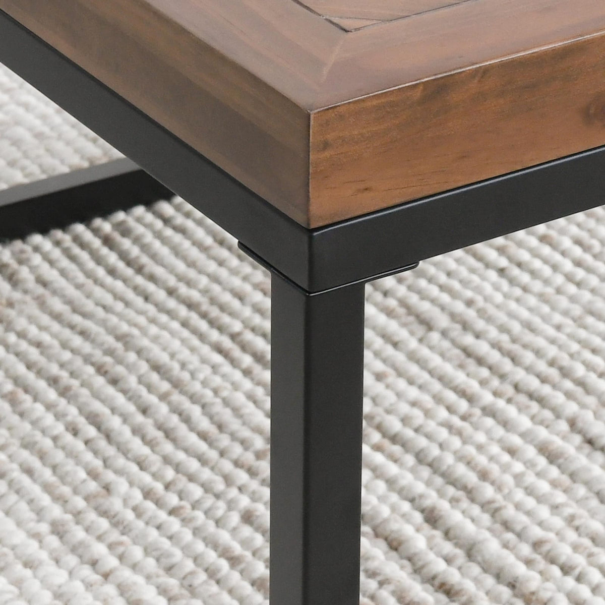 Chantel 30" Square Coffee Table Almond - Modern Farmhouse Style