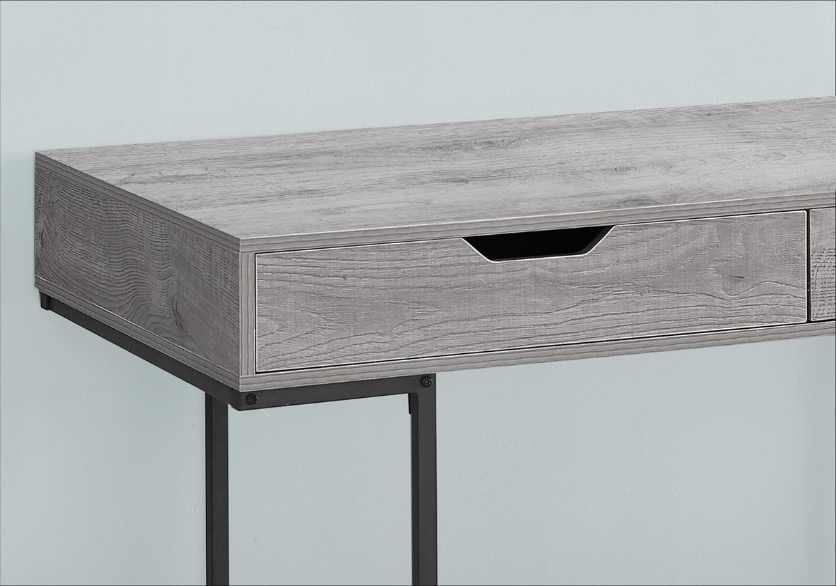 Grey Computer Desk with Storage Drawers - Home Office Desk