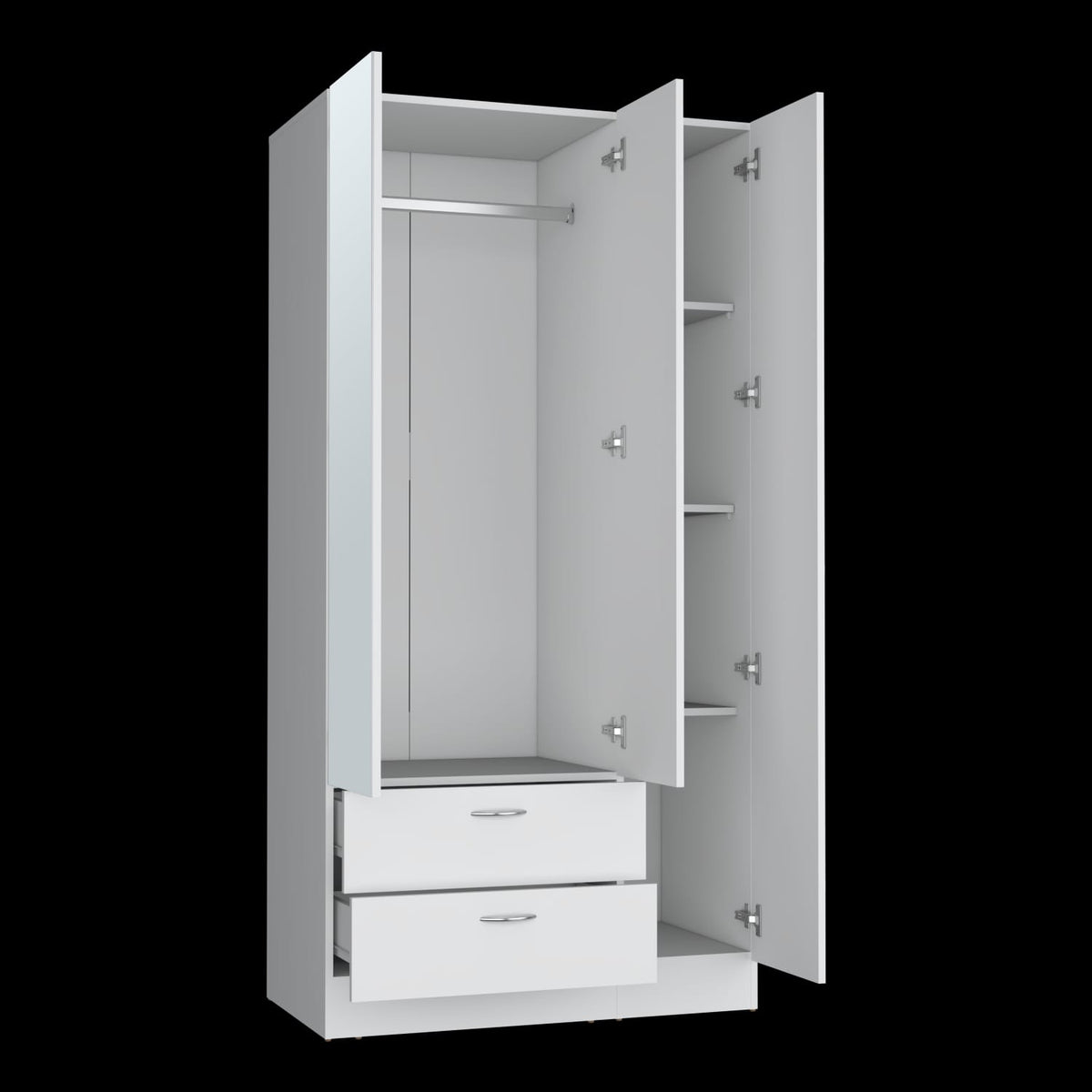 White Bedroom Dresser - 35.4" Wide Storage Cabinet