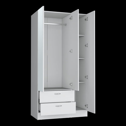 White Bedroom Dresser - 35.4" Wide Storage Cabinet