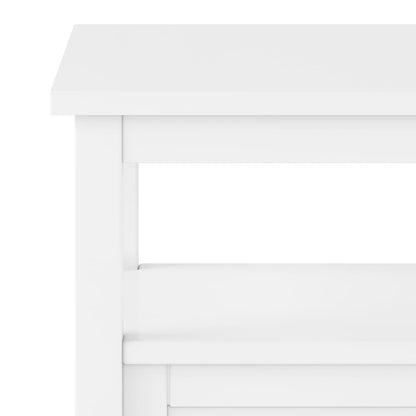 White Wood End Table with Drawer for Modern Bedroom Storage for Living Room